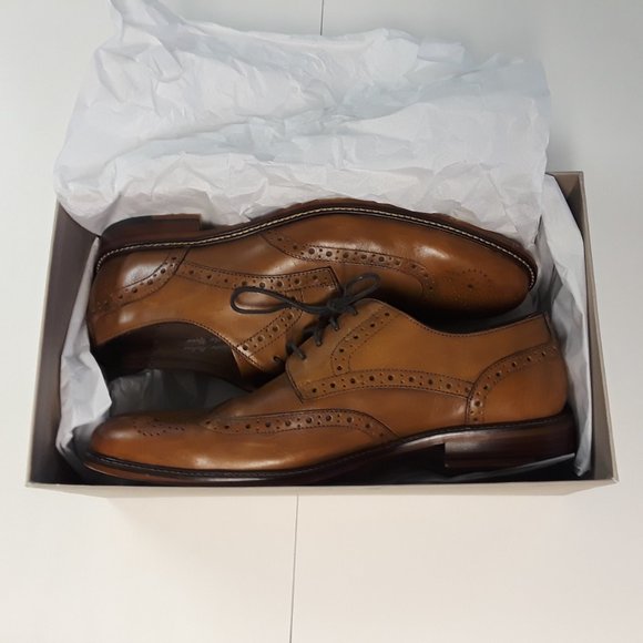 Joseph Abboud Owings Oxfords Mens 11 D Brown Leather Cap Toe Brogue Dress Shoes main image 7